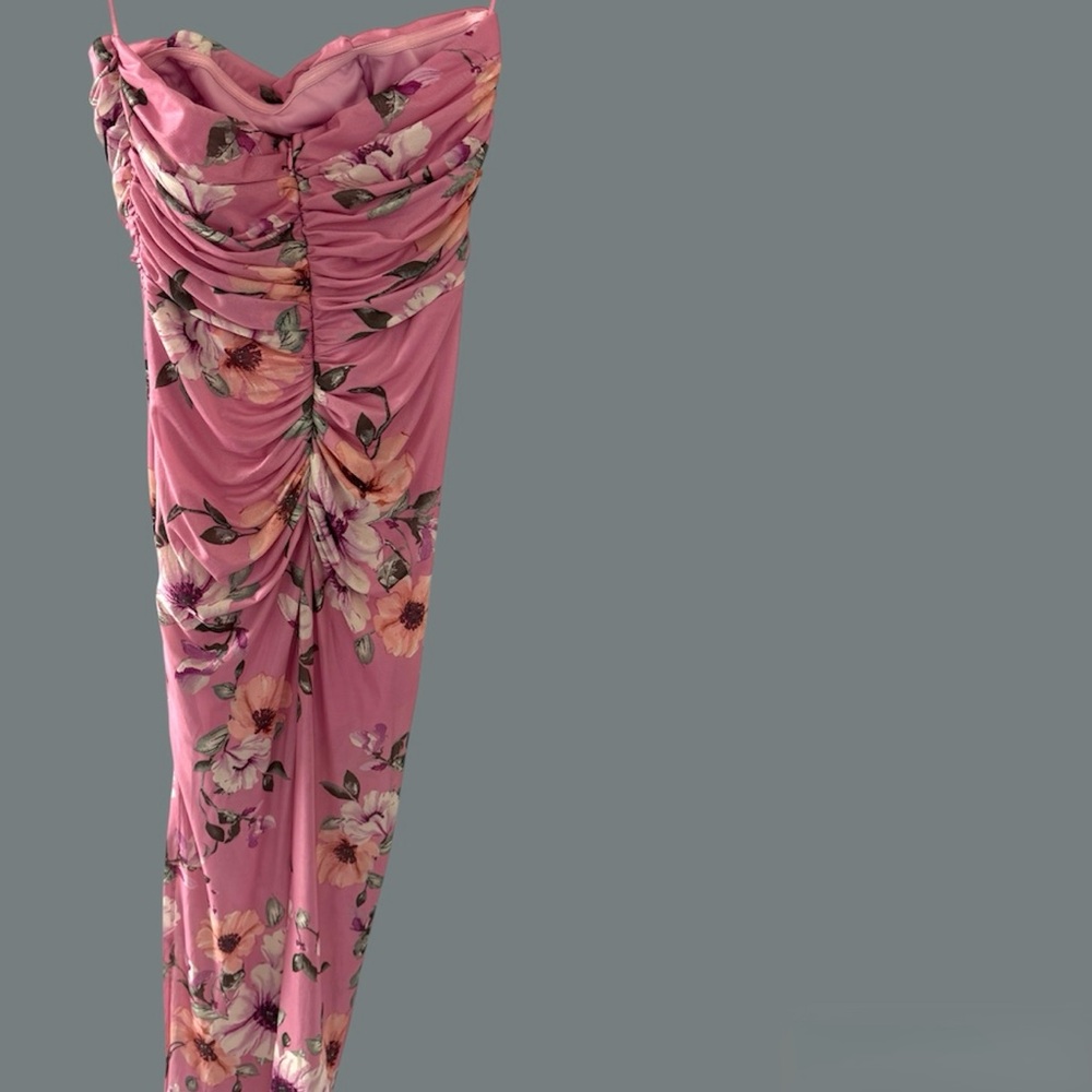 Fashion Nova Pink Floral Maxi Dress